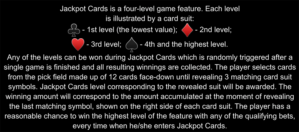 Прогрессивная бонусная игра Jackpot Cards